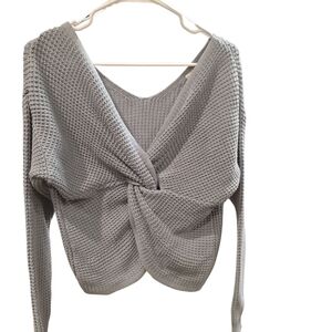 moon & madison Gray V-Neck Sweater
